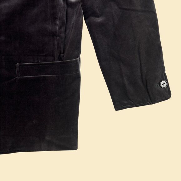 1970s grey velvet blazer by Club Nineteen, size 14 vintage womens suit jacket - Picture 5 of 8